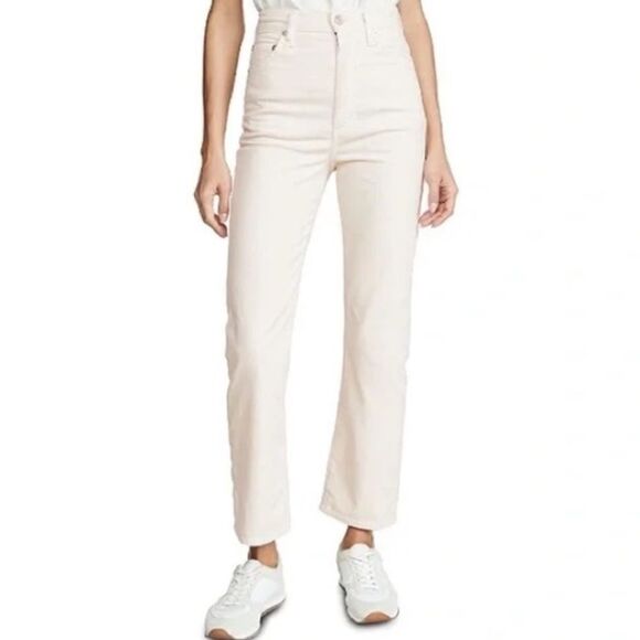 Agolde Corduroy 90s Straight Leg Pants Cream Size 25 - Picture 2 of 10
